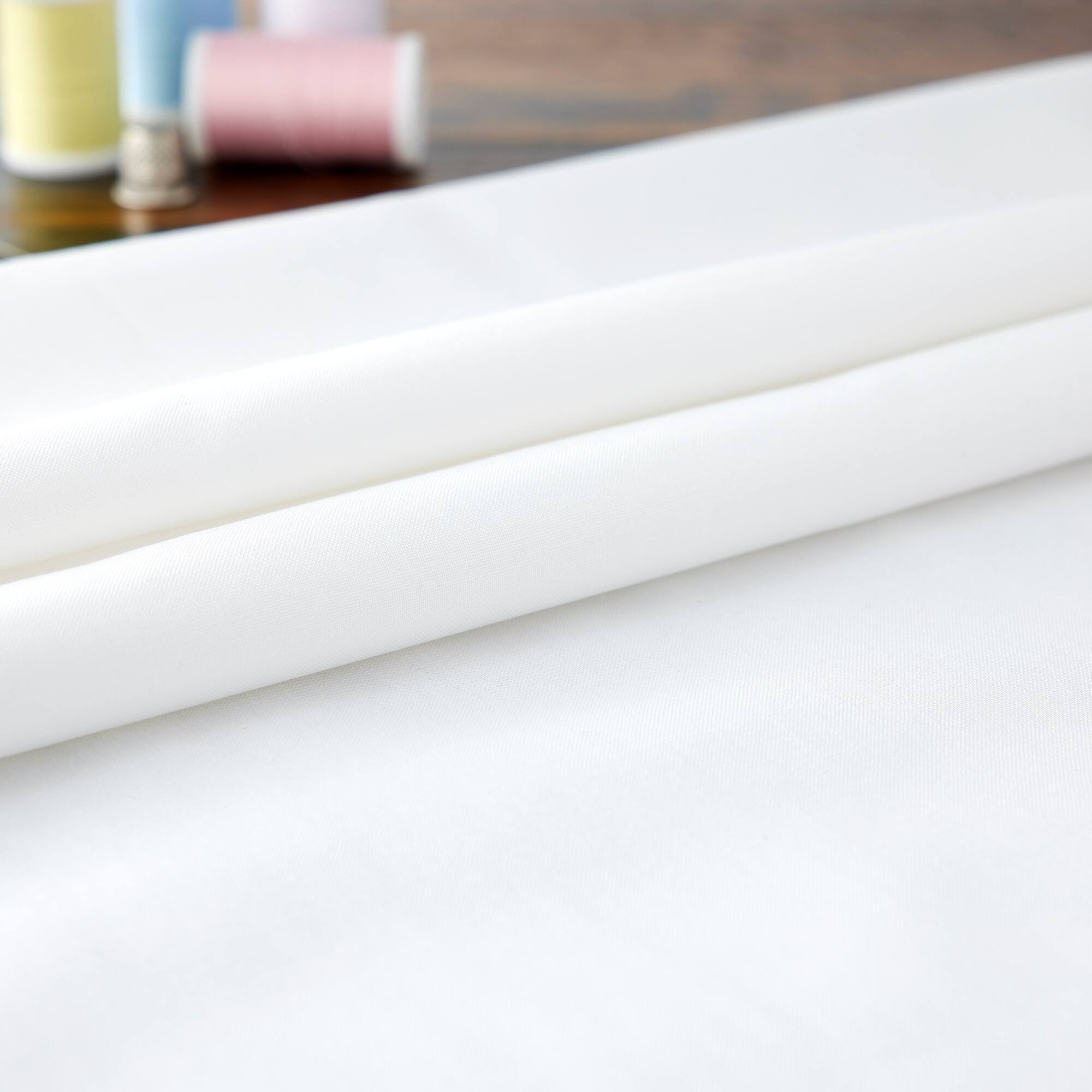 Springs Creative White Solid Cotton Fabric